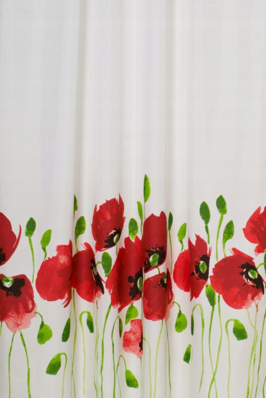 Zasłona prysznicowa Estiva tekstylna 150x200 wzór maki 1 szt.