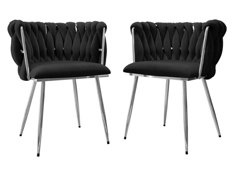 Komplet 2 krzeseł tapicerowanych MIRJAN 24 Muz DC-1142/CM czarny 2 szt.
