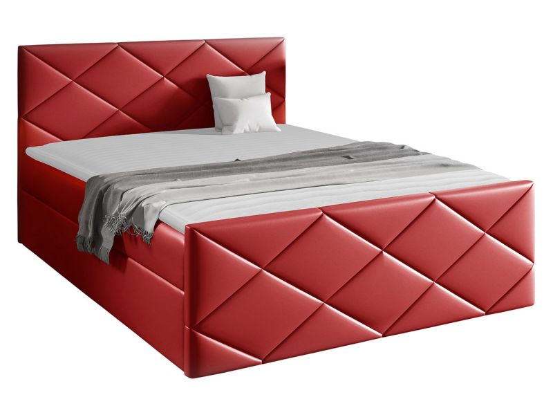 Łóżko kontynentalne MIRJAN 24 Herkules 180x200 ekoskóra karmazynowa 1 szt.