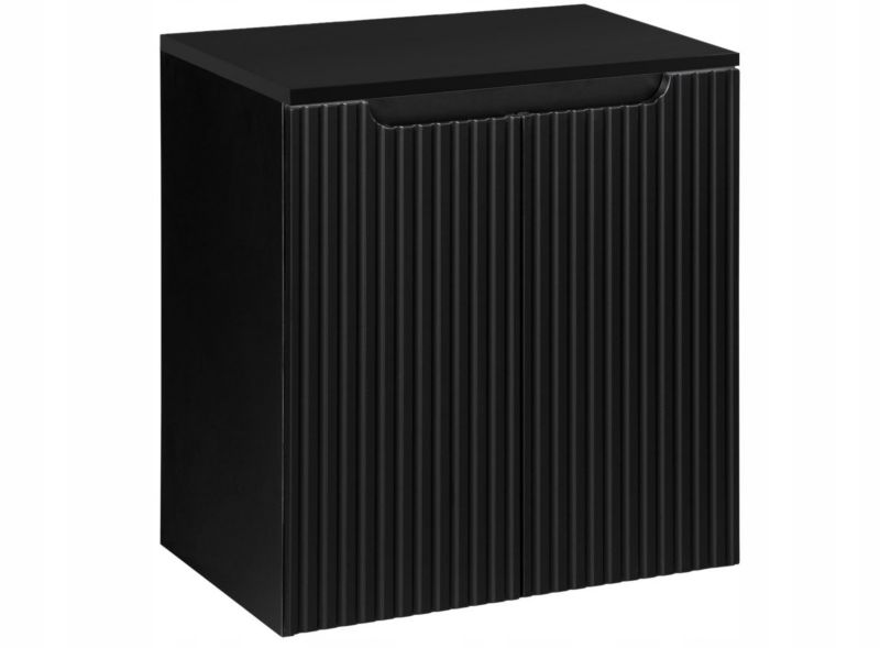 Szafka pod umywalkę łazienkowa Furnidea Nova Black czarna z blatem 50 cm ryflowana 1 szt.