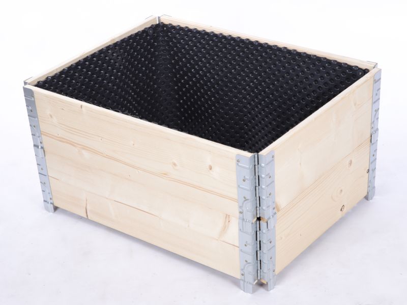 Skrzynia na warzywa MODO24 40x60x80 cm naturalne drewno 1 szt. z folią kubełkową 1 szt.