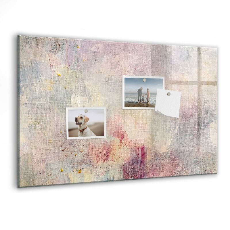 Szklana tablica magnetyczna Wallfluent 60x40 cm Malowana abstrakcja Czarny marker 1 szt.