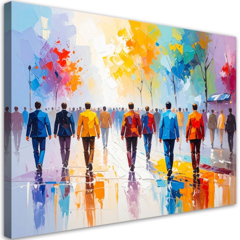 Obraz do salonu biura Feeby Ludzie na ulicy Tłum Miasto 90x60cm 1szt