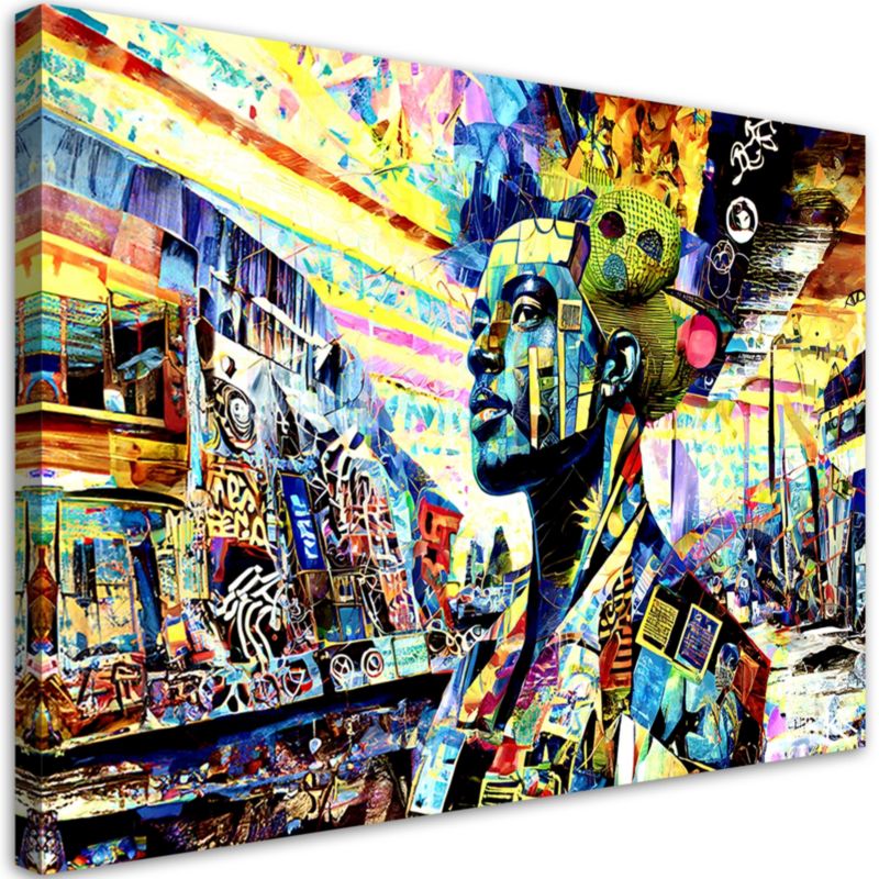 Obraz do salonu pokoju nowoczesny Feeby Kolorowa Kobieta Abstrakcja 100x70cm 1szt