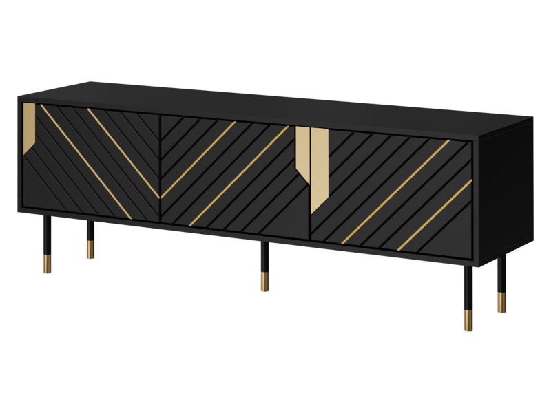 Szafka RTV MIRJAN 24 Mountain 150 3D czarny/złoty 1 szt.