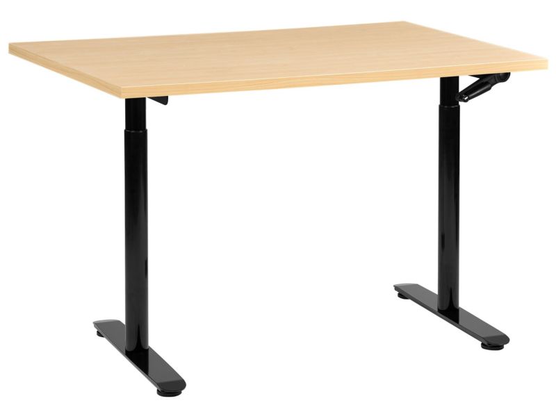 Biurko regulowane manualnie Destinas Czarny/ jasny brąz 120 cm 60 cm 1 szt.