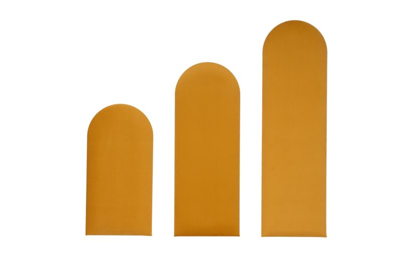 Panel Tapicerowany Komvortowy 120x30 cm Żółte Smart Velvet Ścienny 1 szt.