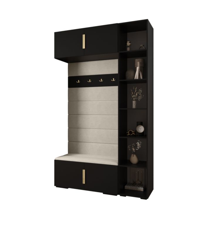 Garderoba do przedpokoju Abiks INOVA 1 Z20 czarny+złoty+manila02 1szt.