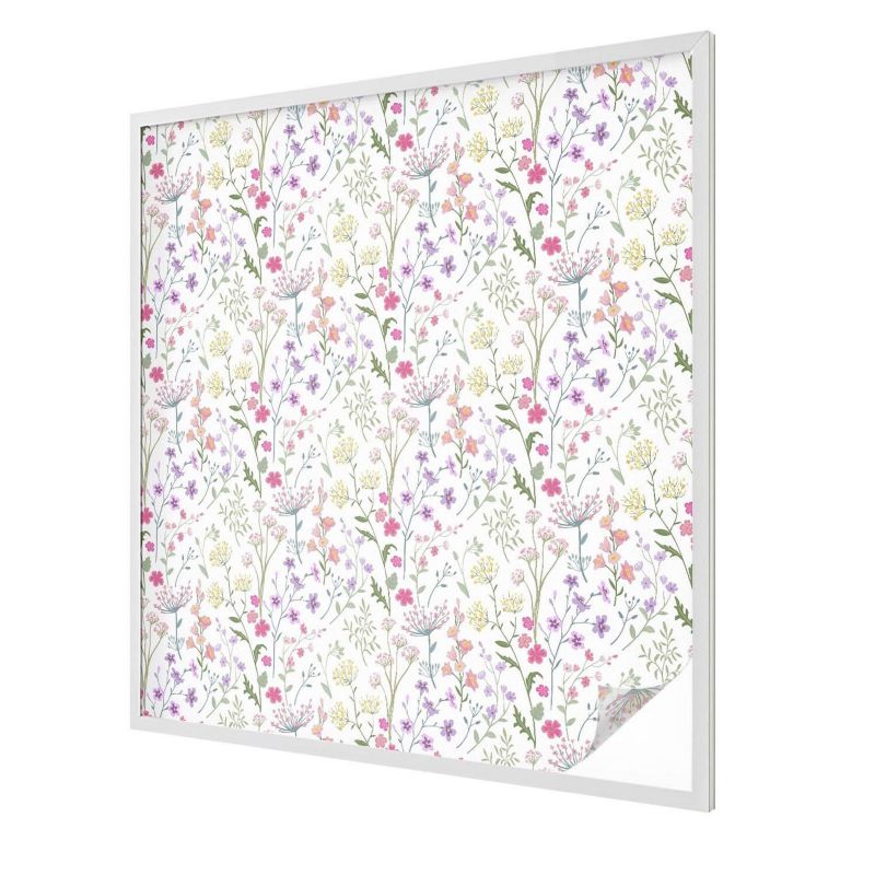 Witraż Samoprzylepny Wallfluent 100x100 cm Stylowa Dekoracja Okna Kwiatowy wzór roślinny 1 rol.