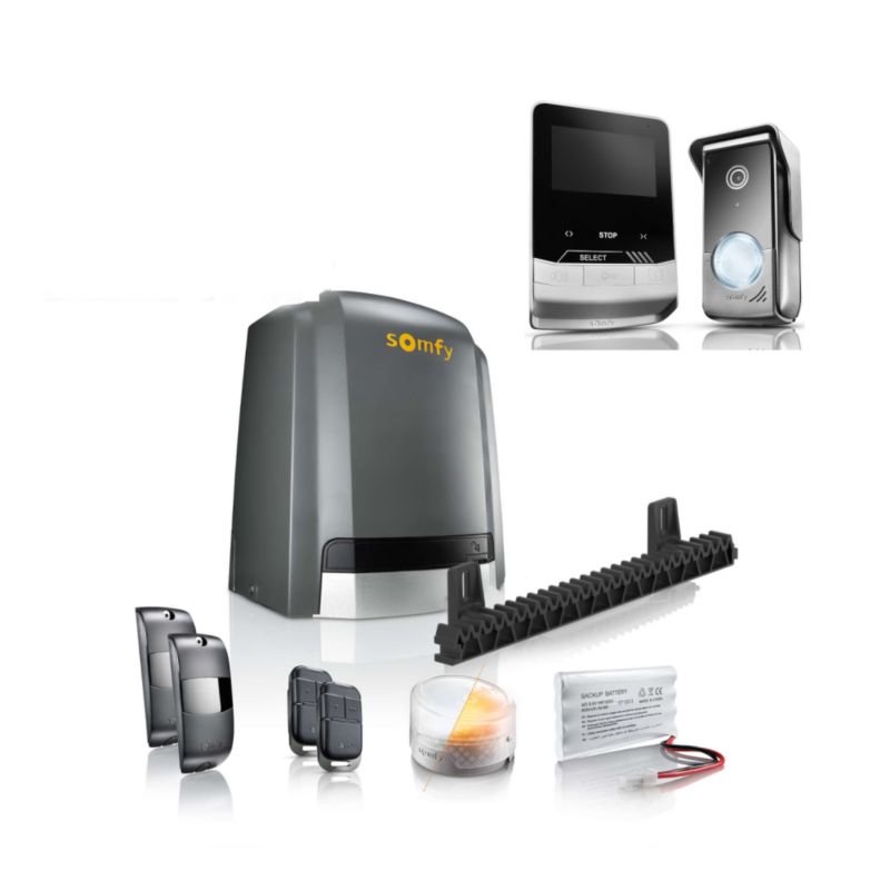 Napęd do bramy przesuwnej Somfy Slidy Moove 600 z wideodomofonem V100+ 1 szt.