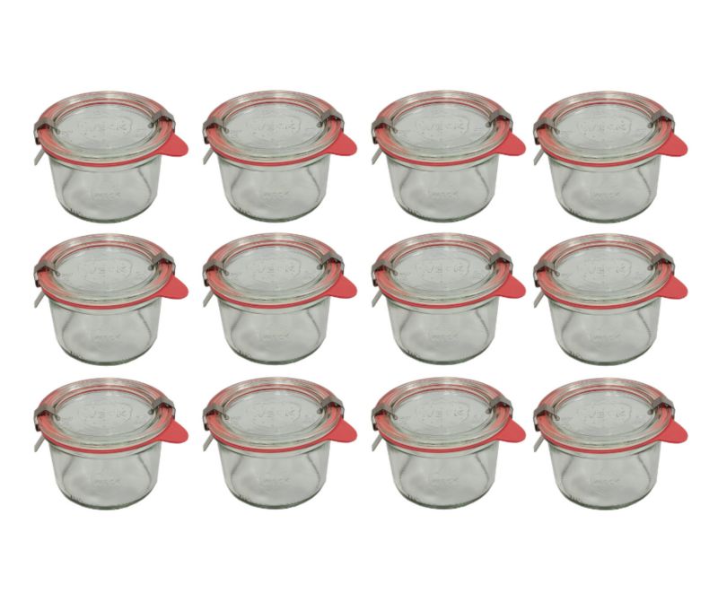 Słoiki MODO24 Weck 200 ml fi 80 mold szklane wieka gumki zapinki 12 kpl.