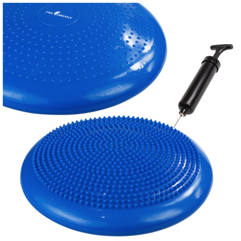 Poduszka sensomotoryczna Pretorians dysk o średnicy 34 cm do balansowania z pompką niebieska 1 szt.