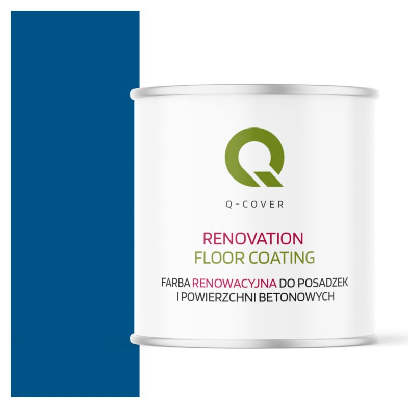 Farba Renowacyjna do Posadzek i Powierzchni Betonowych Q-Cover Niebieski RAL5005 Satyna 2.5L