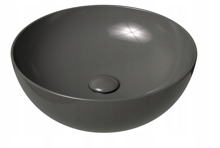Umywalka Ravak nablatowa ceramiczna okrągła Dream 40 B Slim szary połysk 1 szt