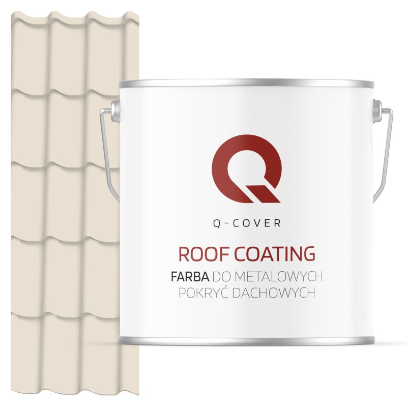 Farba do Metalowych Pokryć Dachowych Q-Cover Kremowy RAL9001 Mat 5L