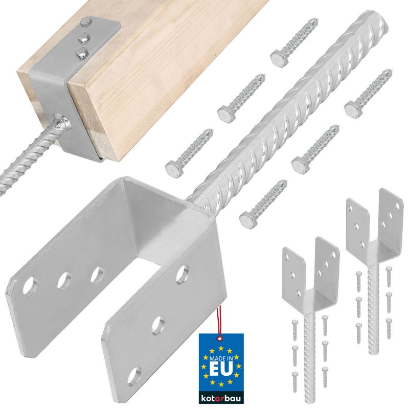 Podstawa słupa KOTARBAU z prętem do wmurowania 60 mm 2 szt.