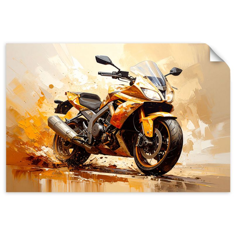 Naklejka na ścianę do salonu sypialni Feeby Motocykl Ścigacz Sportowy 90x60cm 1szt