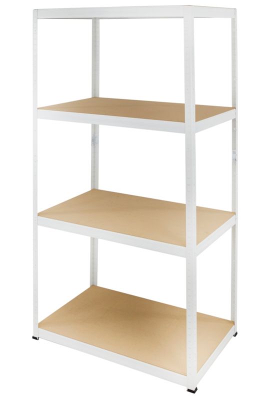 Regał metalowy MODO24 magazynowy garażowy biały helios 180x110x60cm 4 półki po 275 kg 1 szt.