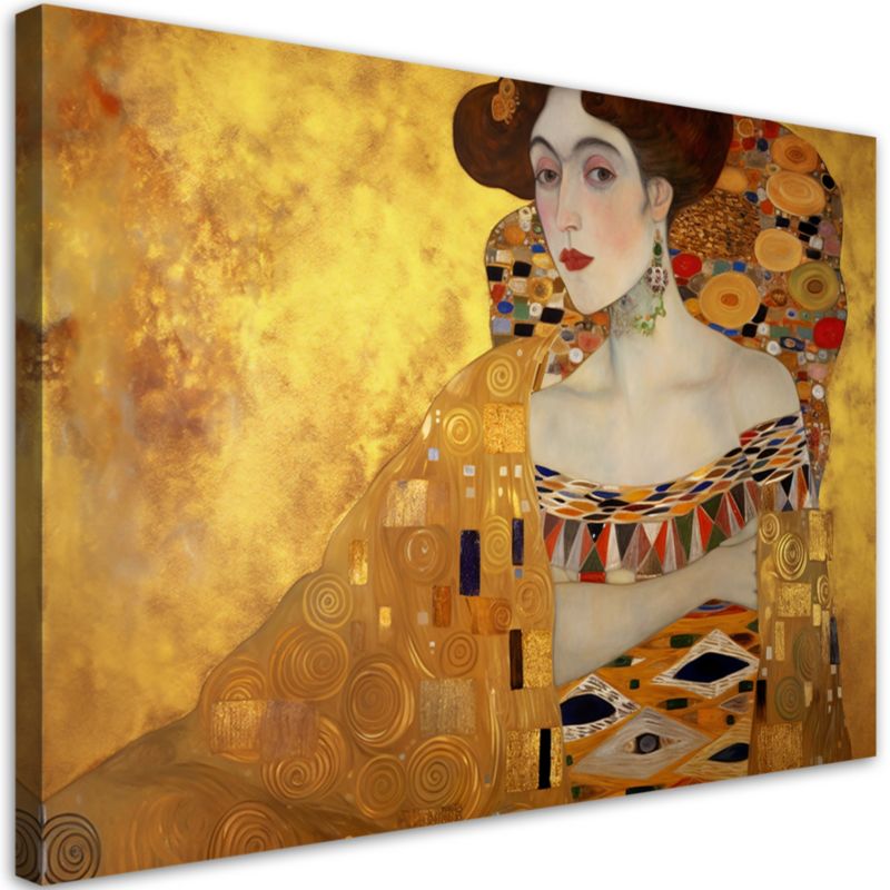 Obraz do salonu sypialni Feeby Złoty Portret Kobiety Klimt 60x40cm 1szt