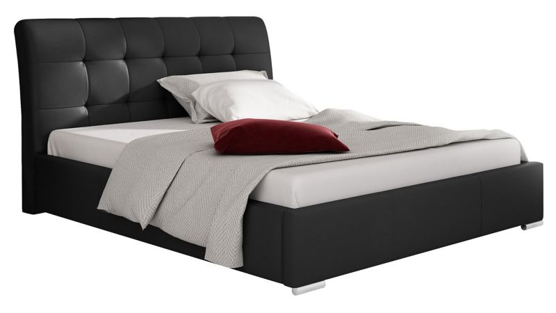 Łóżko tapicerowane MIRJAN 24 Amber 140x200 czarna ekoskóra 1 szt.