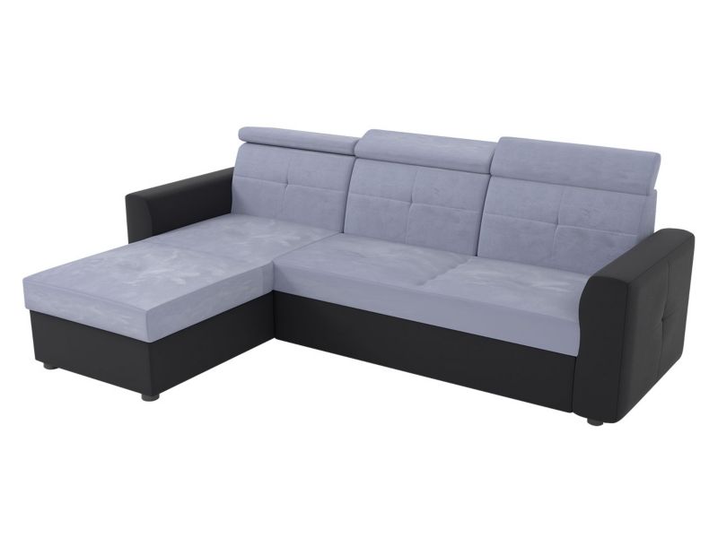 Narożnik z funkcją spania MIRJAN 24 Espana czarna ekoskóra + gołębi 1 szt.