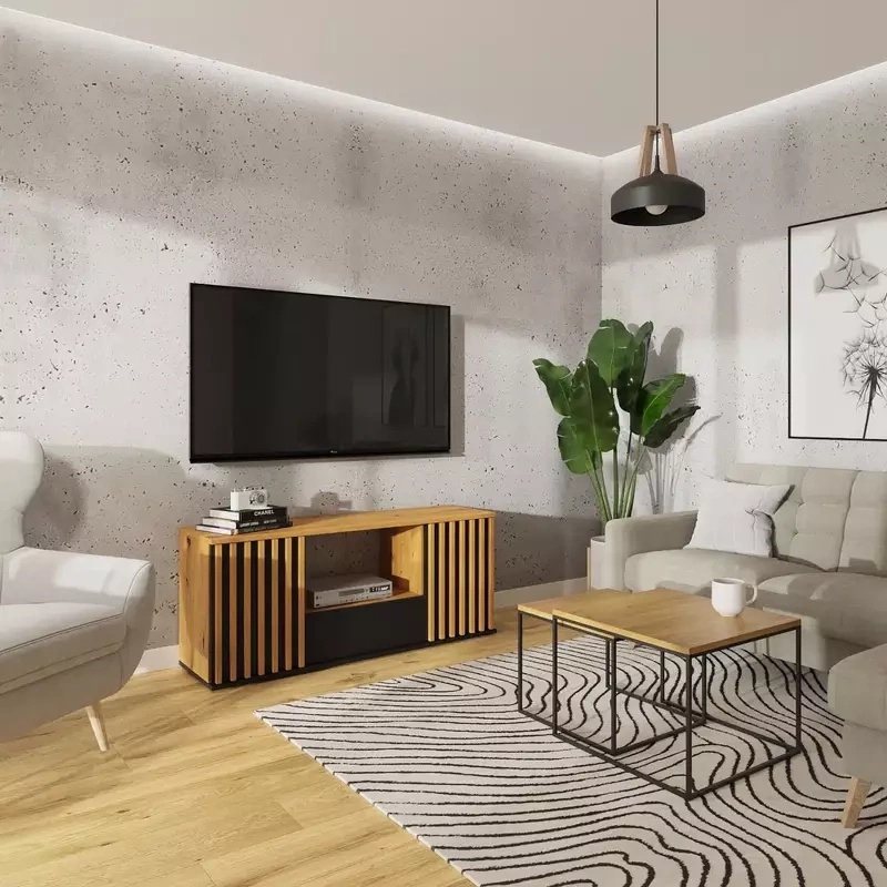 Szafka RTV z lamelami 140 cm NELGARI