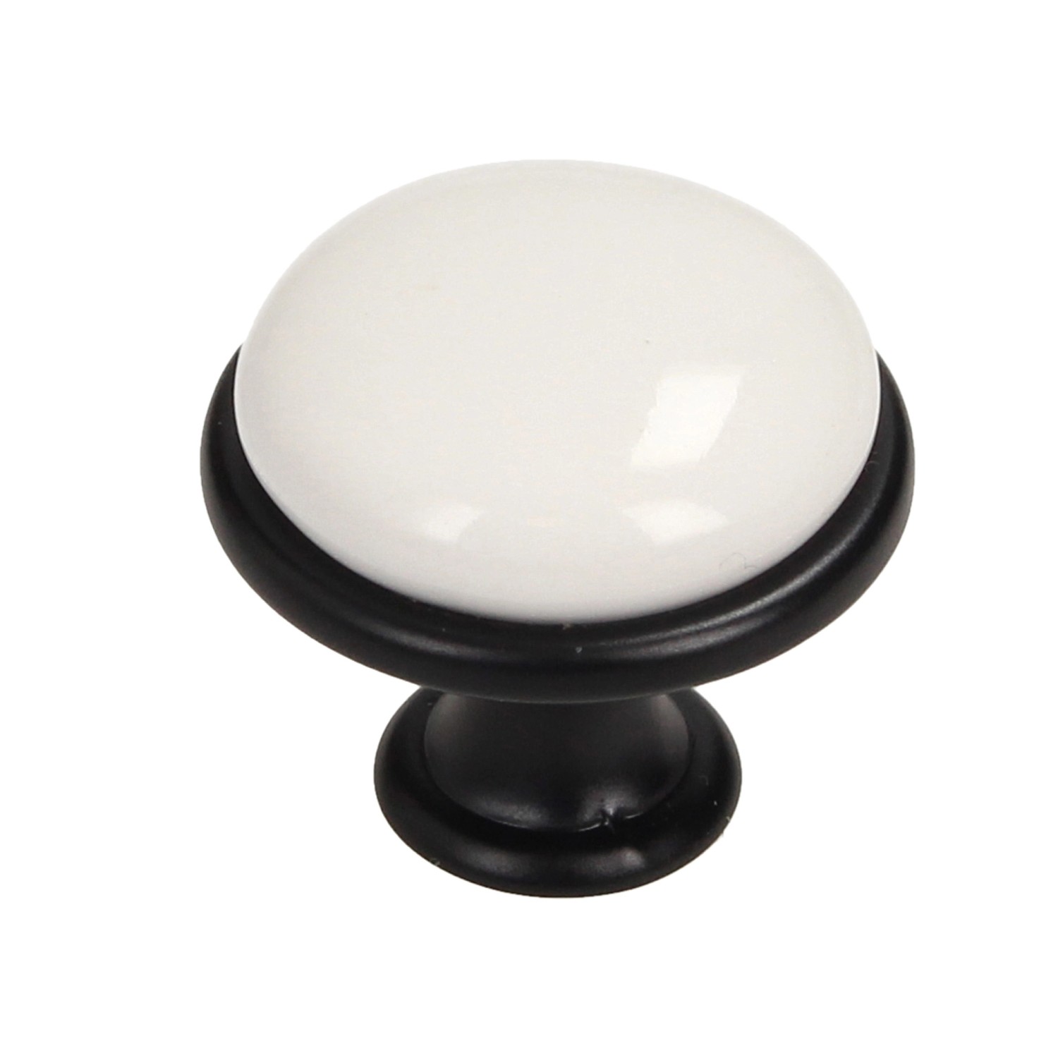 Gamet Gałka meblowa GP19 czarny mat/biały fi 29 mm