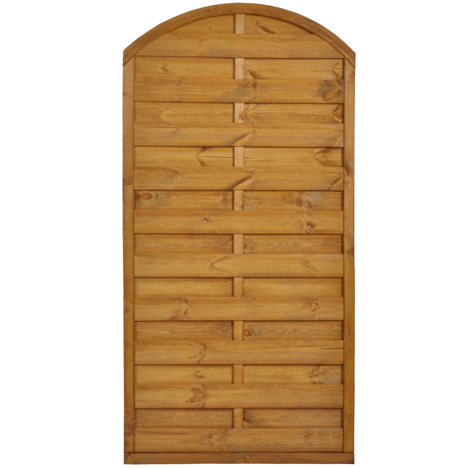 Sobex Płot pełny Nole z łukiem złoty dąb - 90 x 180/160 cm