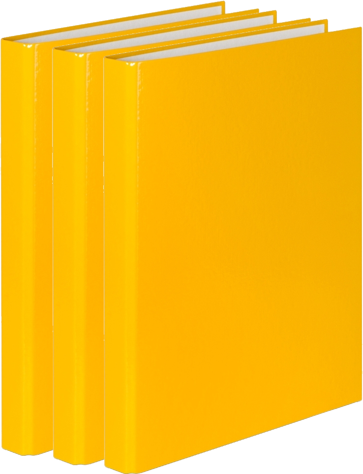 3x Segregator ringowy VauPe, A4, szerokość grzbietu 25mm, 4 ringi, żółty