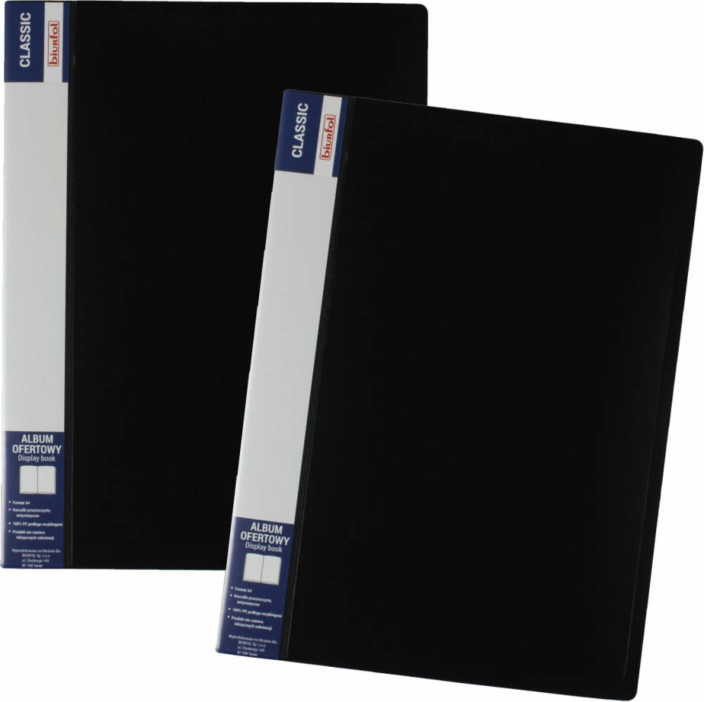 2x Album ofertowy Biurfol Classic, A4, 60 koszulek, czarny