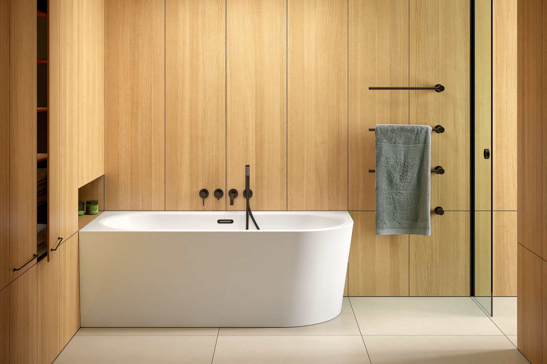 Besco Avita A-Line wanna wolnostojąca 150x75 cm przyścienna narożna lewa biały połysk/czarny mat #WAA-150ALCS