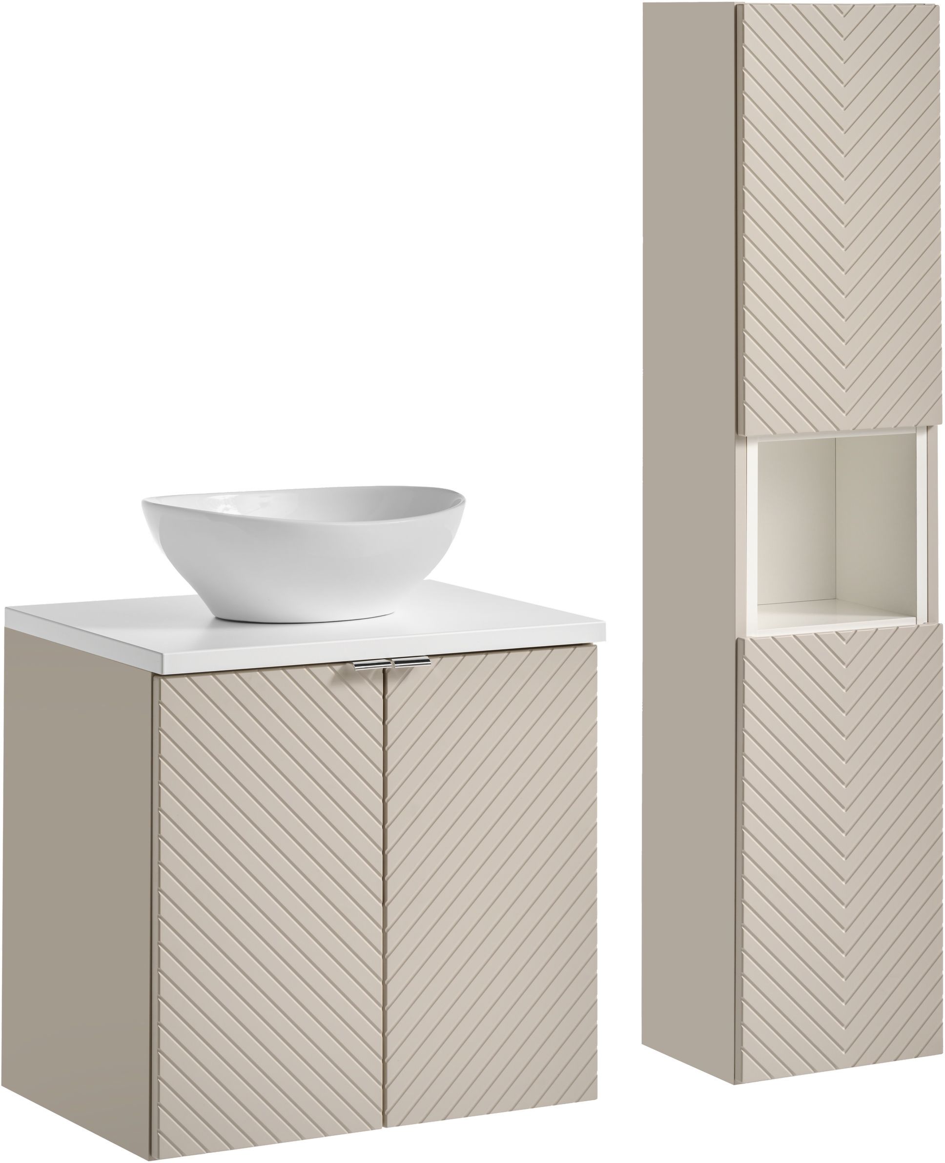 Darmowa Dostawa - Zestaw mebli łazienkowych 60x39x57 cm podumywalkowa wisząca beżowa Comad Viva Cashmere SETVICBWHITE60CMDUNLOLAGWHC