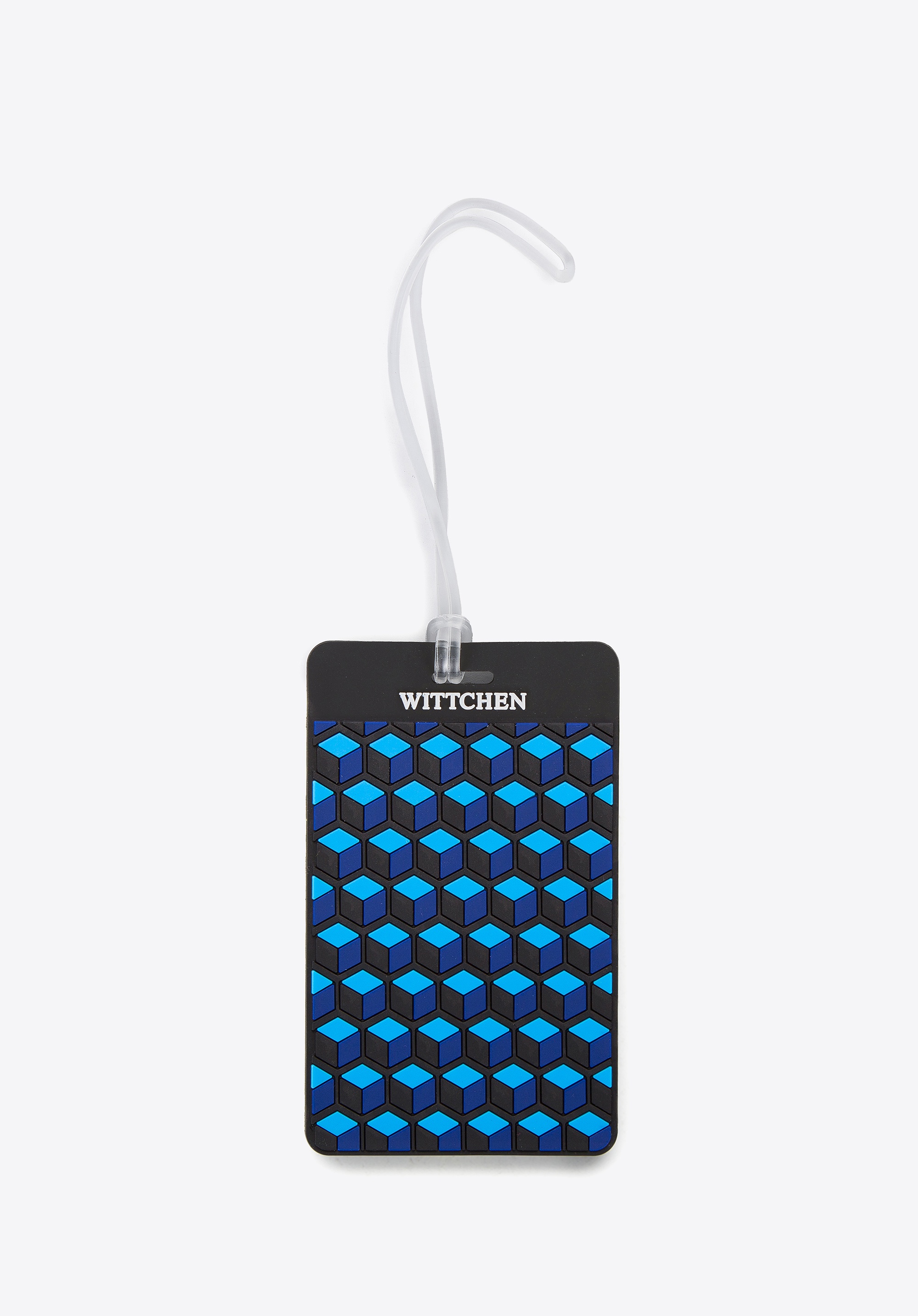 Dodatkowy rabat 25% - Identyfikator do bagażu geometryczny czarno-niebieski