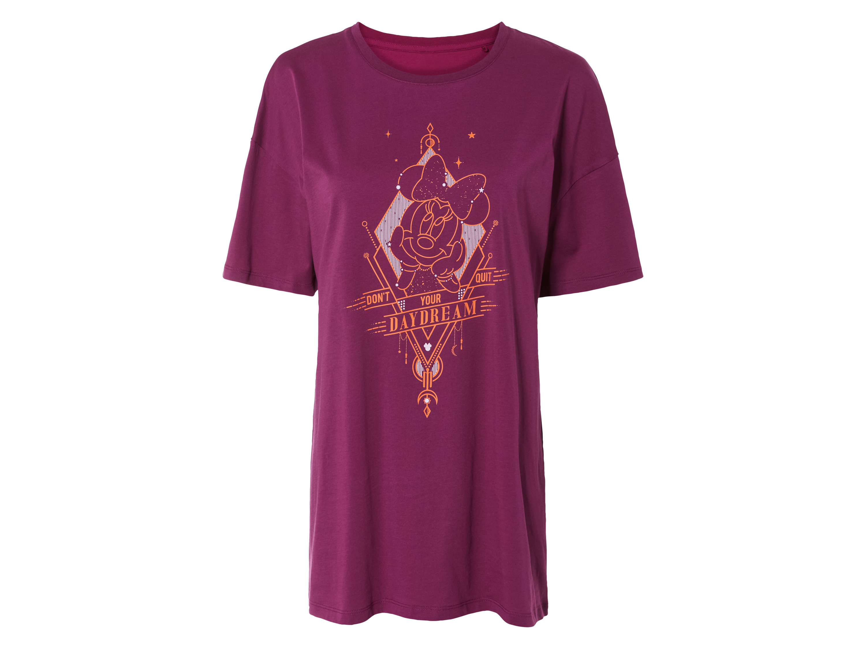 Koszula nocna damska bawełniana z postaciami z bajek Bordowy, M40/42