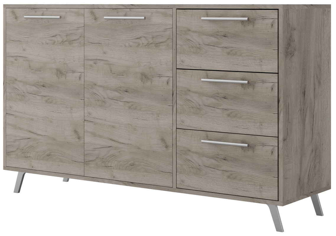 Pojemna dwudrzwiowa komoda z szufladami 140 cm BILL