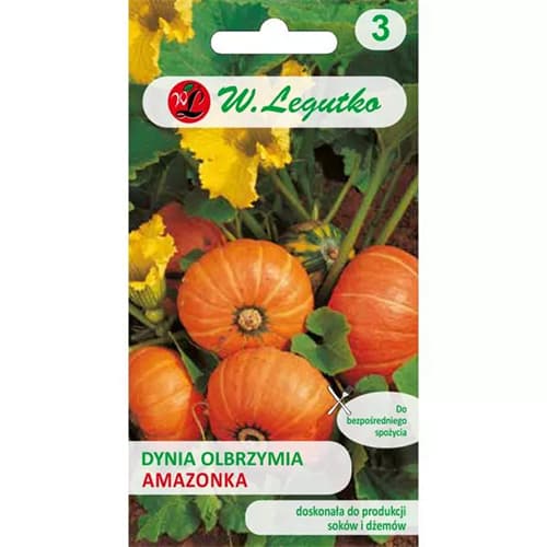 1 szt, Dynia Amazonka - Nasiona: Ilość w opakowaniu: 3 g