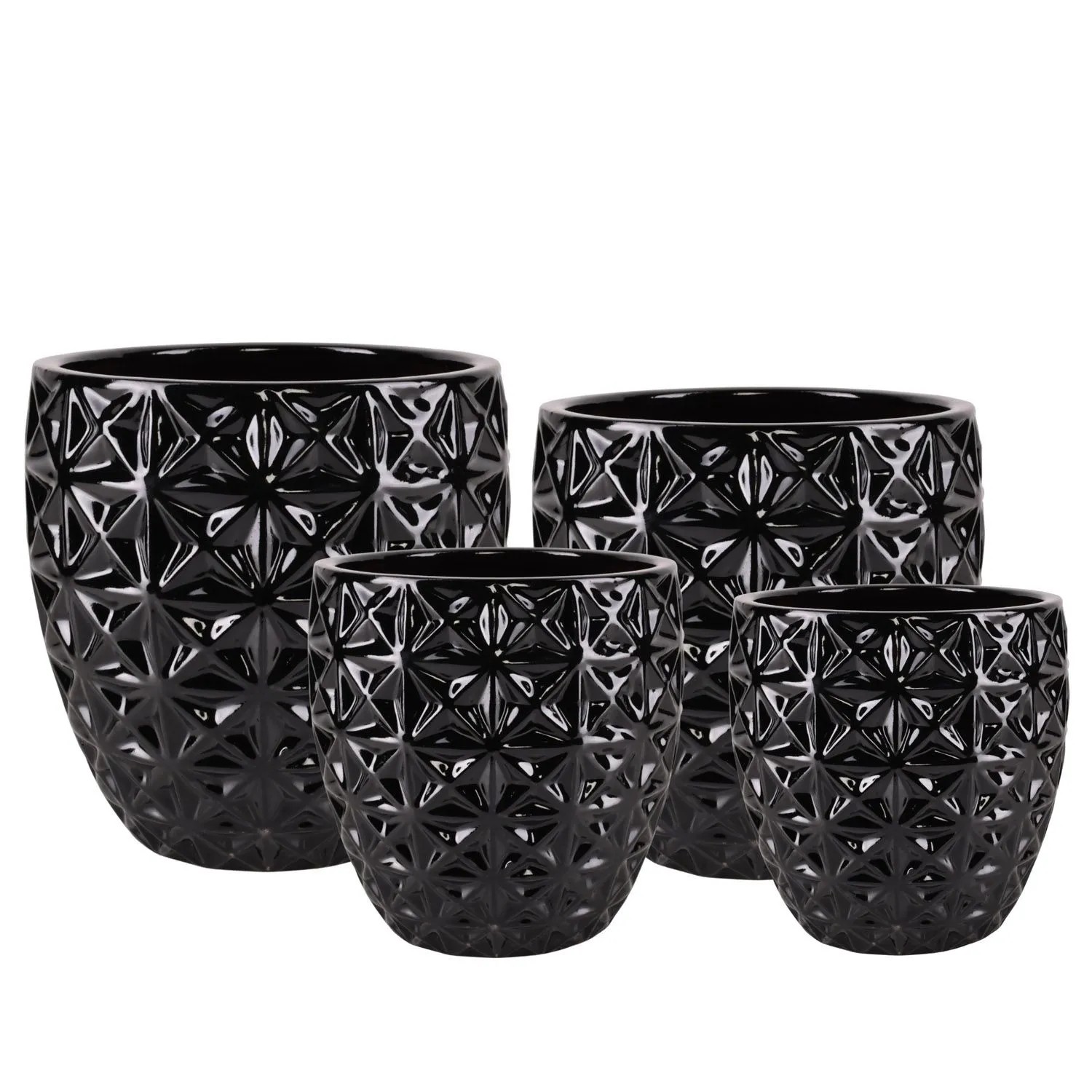 Donice Palermo czarne komplet 4 szt.