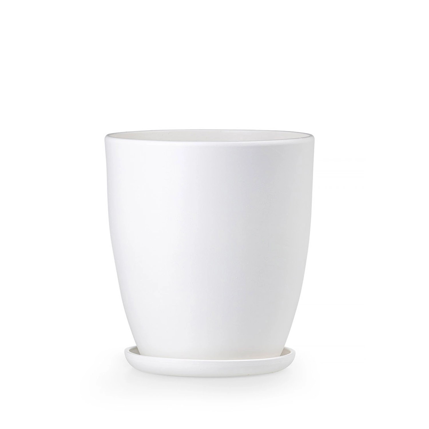 Doniczka z podstawką wysoka biały - 20 cm
