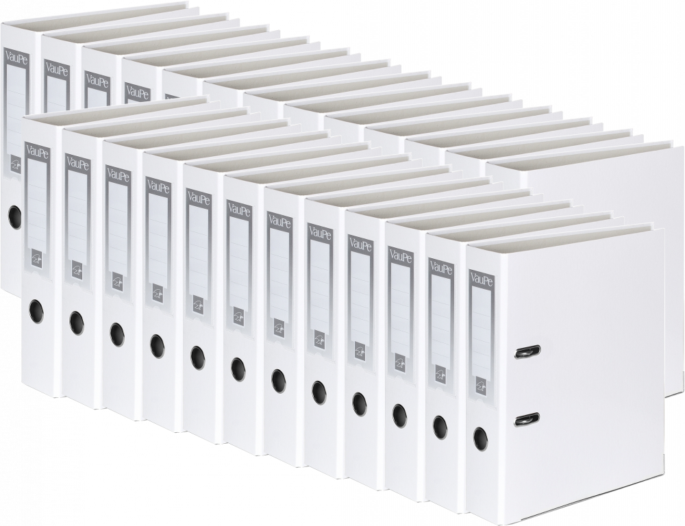 25x Segregator A4 VauPe FCK, 75mm, do 500 kartek, biały