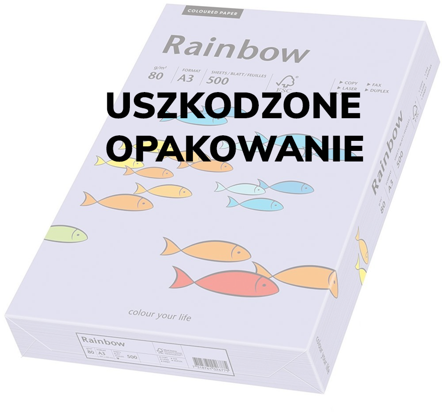 Outlet: USZKODZONE OPAKOWANIE Papier ksero Rainbow Papyrus, A3, 80g/m2, 500 arkuszy, fioletowy (R60)