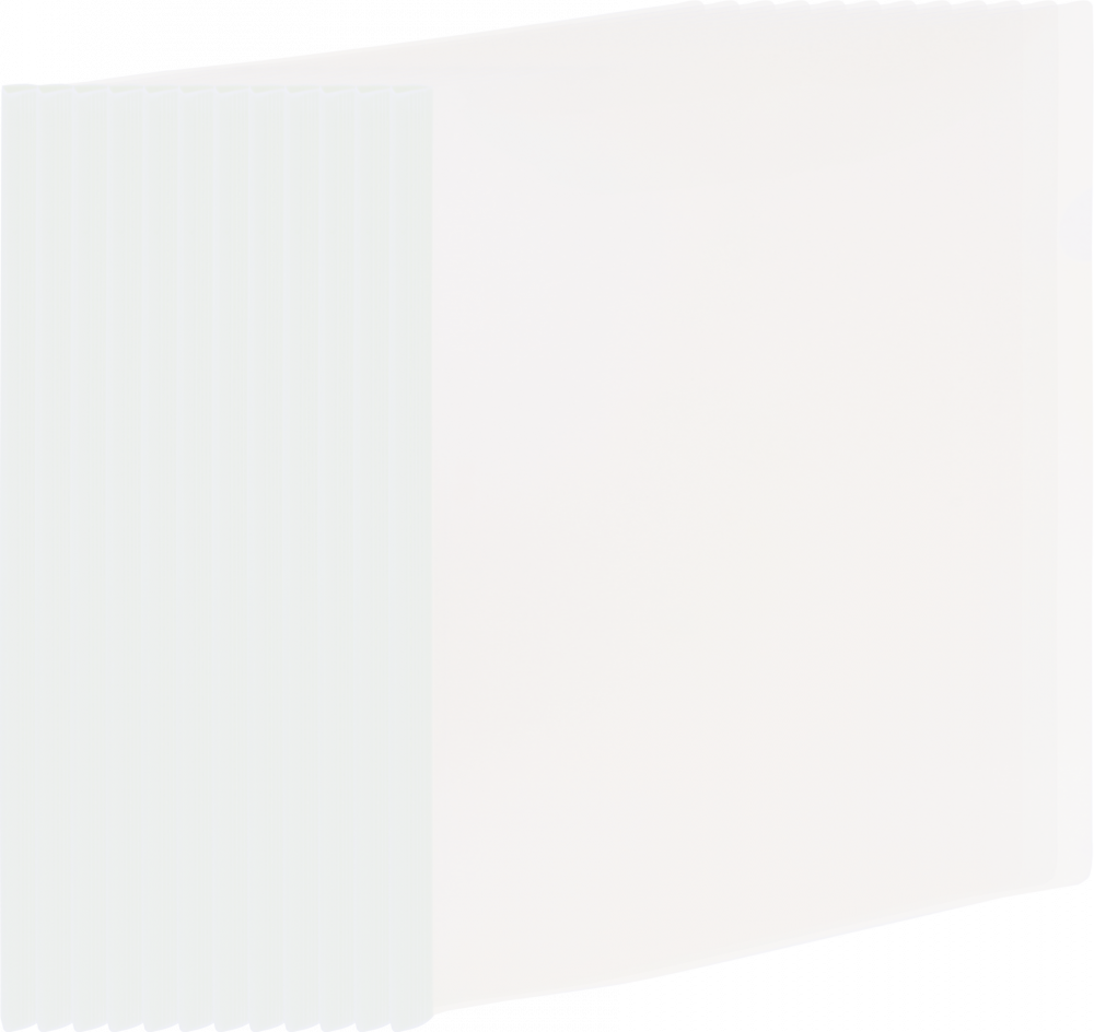 12x Skoroszyt plastikowy zaciskowy Grand 9111, A4, do 40 kartek, biały