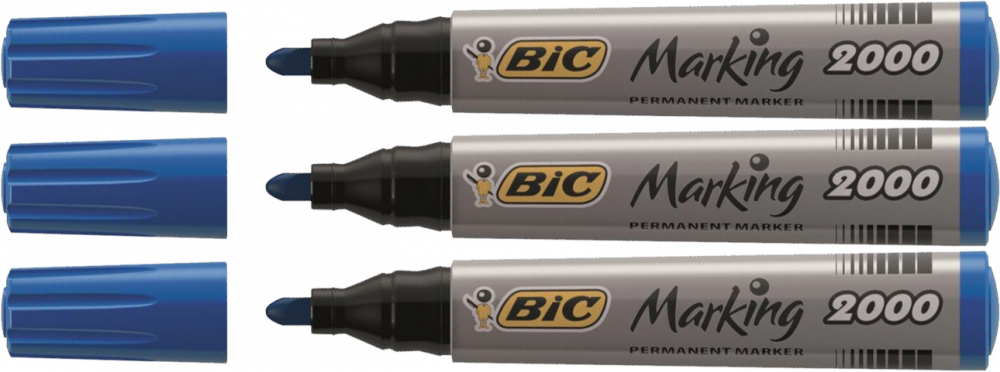 3x Marker permanentny Bic Marking 2000 ECOlutions, okrągła,1.7mm, niebieski
