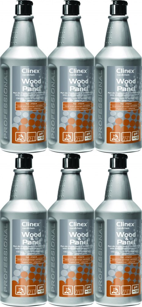6x Płyn do mycia drewnianych podłóg i paneli Clinex Wood&Panel, skoncentrowany, 1l