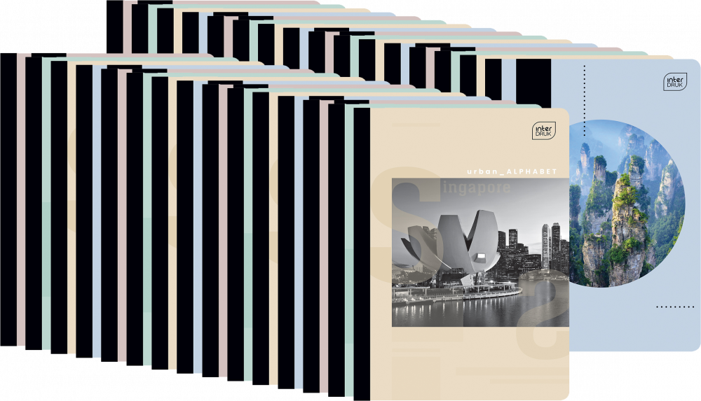 30x Zeszyt w kratkę Interdruk UV Mix 2, A5, 80 kartek, mix wzorów