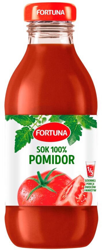 Outlet: USZKODZONE OPAKOWANIE Sok pomidorowy Fortuna, butelka szklana, 0.3l