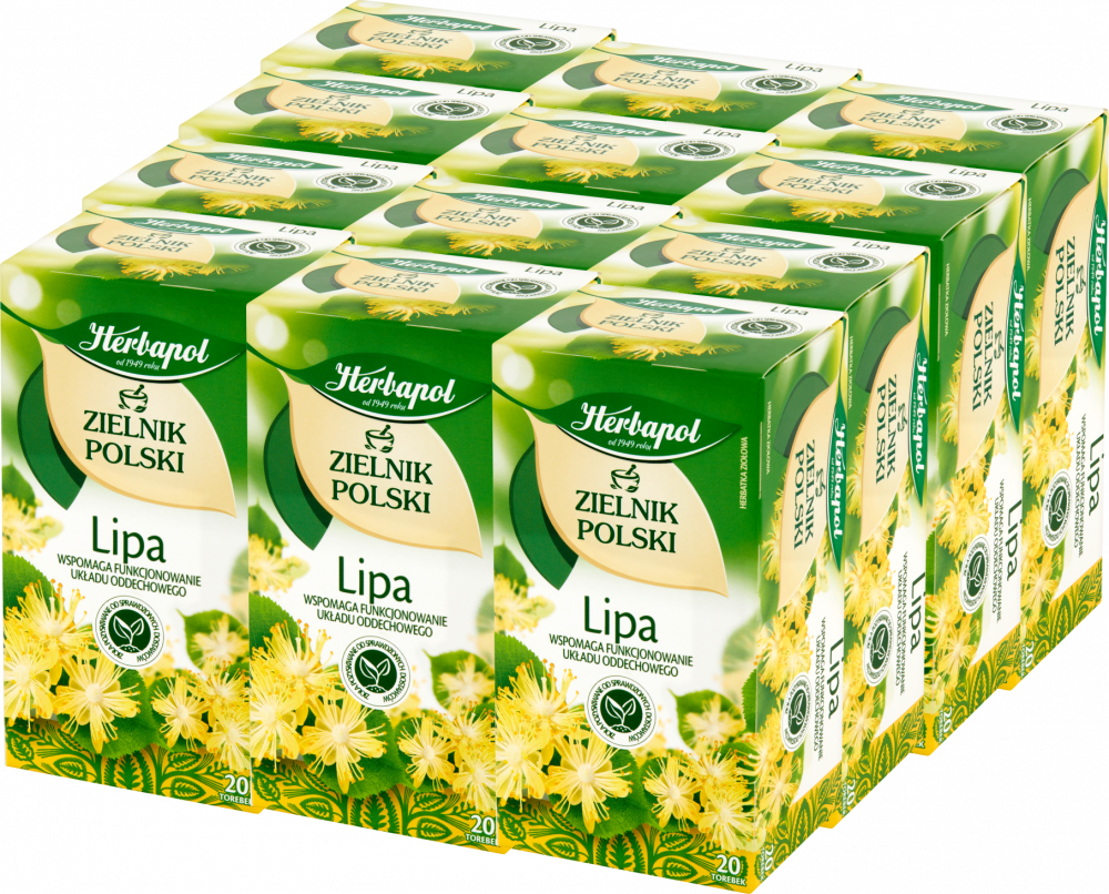 12x Herbata ziołowa w torebkach Herbapol Zielnik Polski, Lipa, 20 sztuk x 1.5g