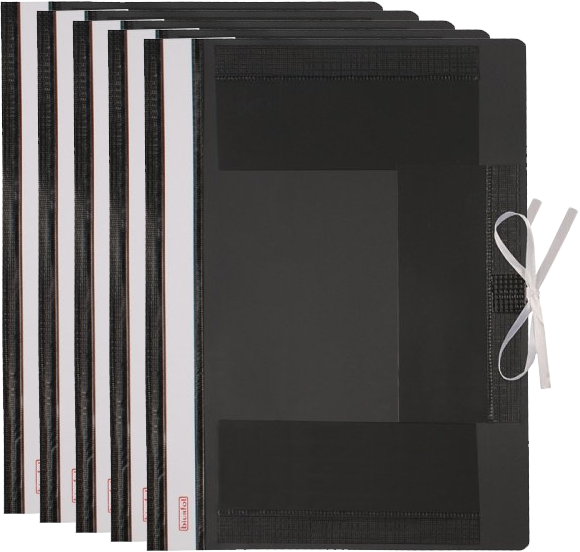 5x Teczka wiązana Biurfol, A4, plastikowa, czarny