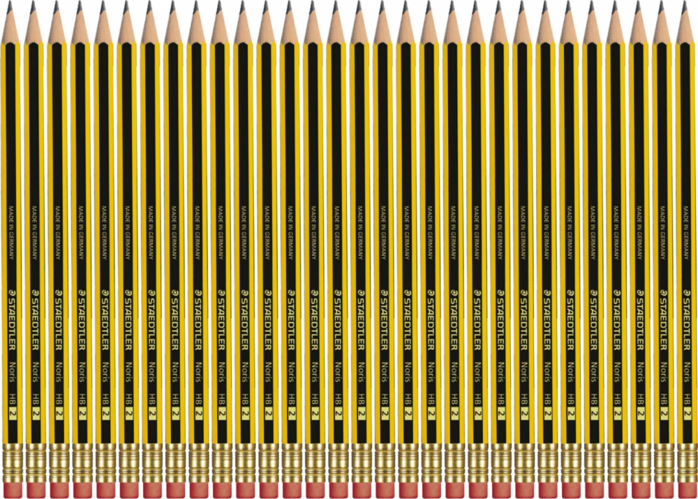 48x Ołówek Staedtler Noris, HB, z gumką, czarno-żółty