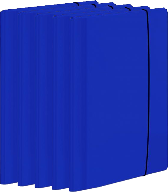 5x Teczka z gumką laminowana VauPe Large 2, A4, 20mm, niebieski