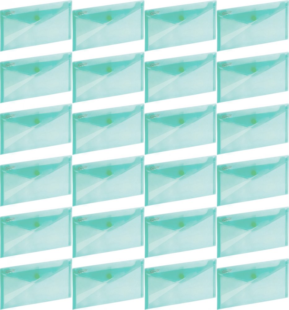 24x Teczka kopertowa Grand ZP-046-DL, 225x124mm, na zatrzask, zielony